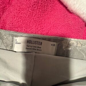 Hollister Light Gray Denim Mini Skirt